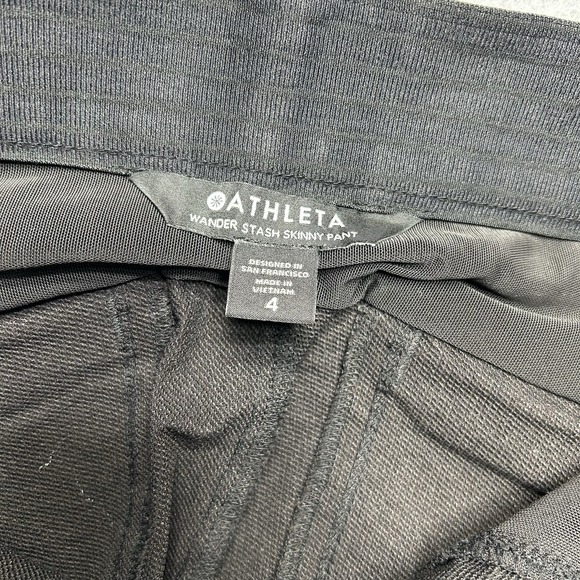 Athleta Wander Stash Skinny Pant Womens 4 Black Nylon Stretch Travel Commuter - Picture 4 of 10